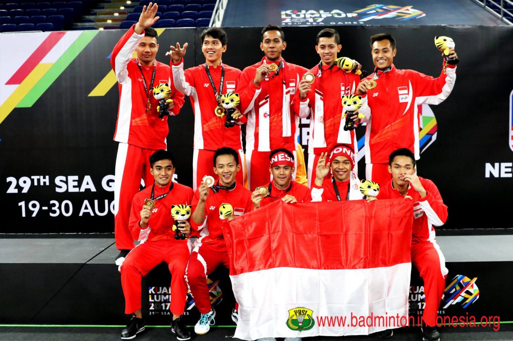 Indonesia bảo vệ thành công tấm Huy chương vàng đồng đội nam cầu lông Seagames 29