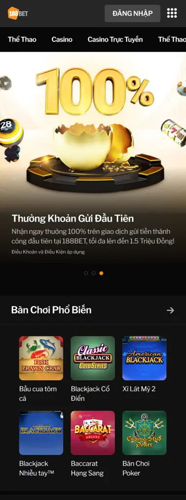 Trang chủ 188bet với giao diện thân thiện trang chủ 188bet