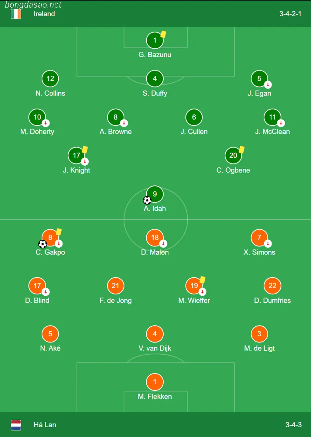 Kết quả vòng loại Euro 11/09: Ireland vs Hà Lan