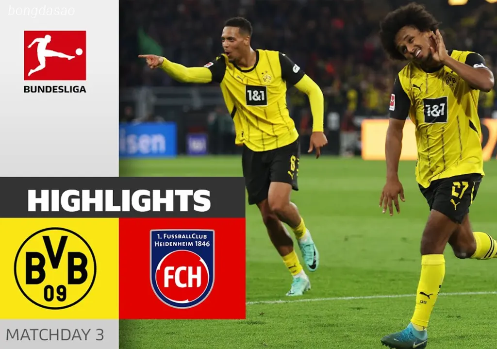 Kết quả bóng đá ngày 14/09: Dortmund thắng đậm Heidenheim