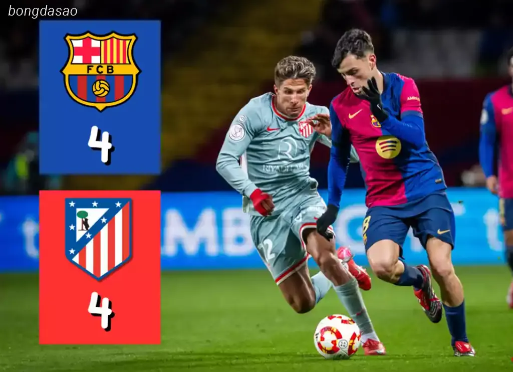 Kết quả bóng đá ngày 26/02: Barcelona vs Atletico Madrid
