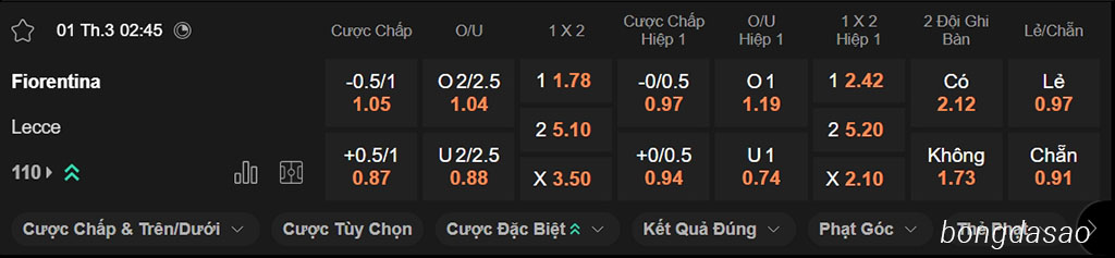 Fiorentina vs Lecce, 02h45, Serie A Fiorentina vs Lecce, 02h45, Serie A