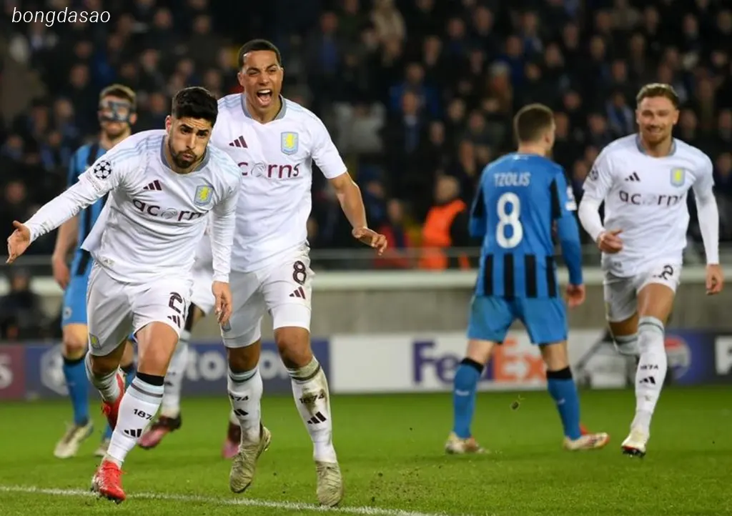 Kết quả lượt đi vòng 1/8 Champions League: Club Brugge vs Aston Villa