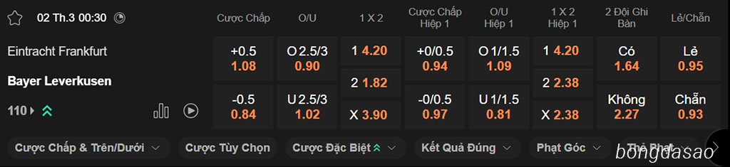 Frankfurt vs Leverkusen, 00h30, Bundesliga Frankfurt vs Leverkusen, 00h30, Bundesliga