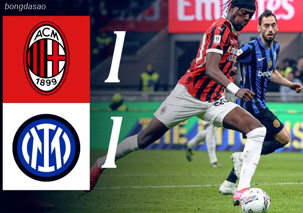 Kết quả bán kết lượt đi Coppa Italia: Milan cầm chân Inter
