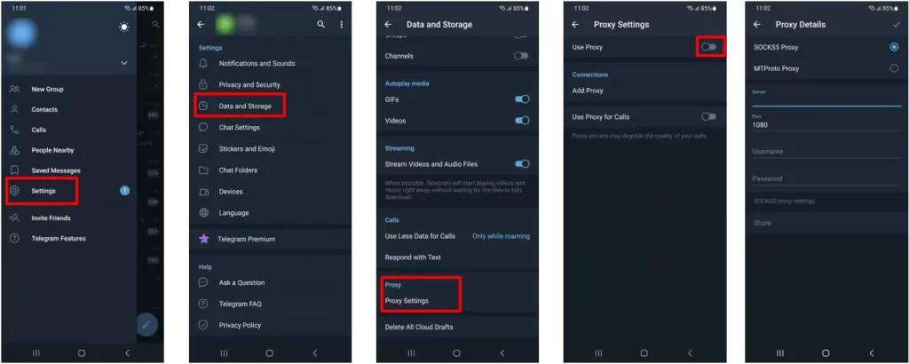 Truy cập telegram bị chặn bằng proxy qua 5 bước cách vào telegram bằng proxy máy ảo