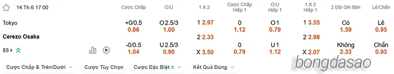Nhận định soi kèo FC Tokyo vs Cerezo Osaka, 17h00 ngày 14.06 2