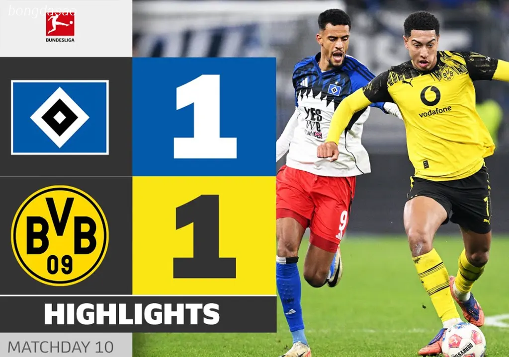 Kết quả vòng 10 Bundesliga: Dortmund và RB Leipzig đều mất điểm